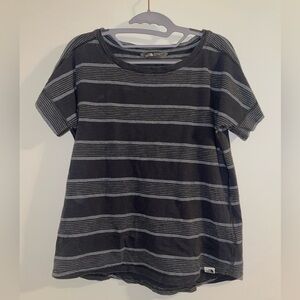 The North Face Gray Striped Short Sleeve Tee